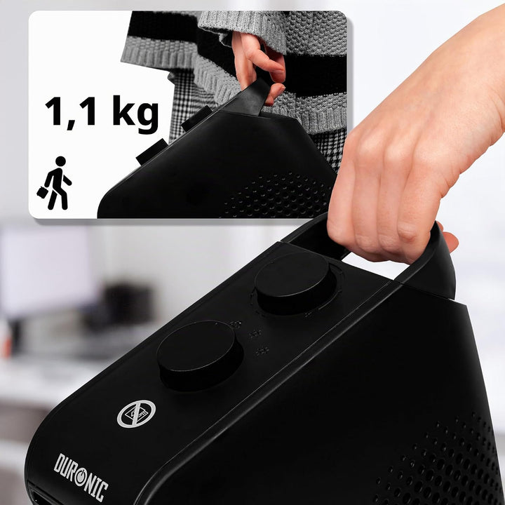 Duronic HV21 Elektroheizkörper 2000W Heizung, Energiesparende Heizung mit Thermostat, Überhitzungssc