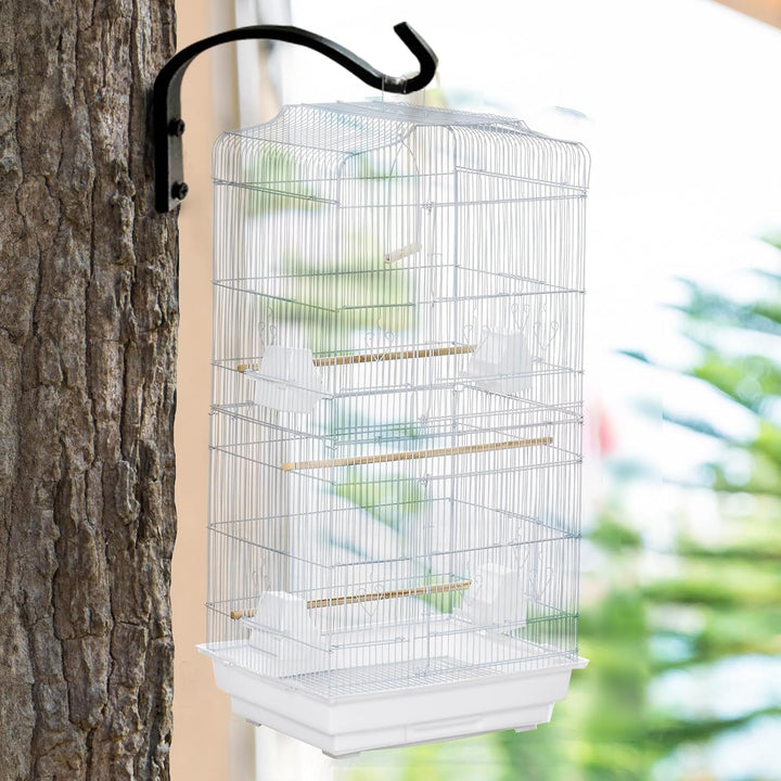 PawHut Vogelkäfig Vogelhaus Vogelvoliere Wellensittich Vogelbauer mit ausnehmbarer Bodenschale Weiss