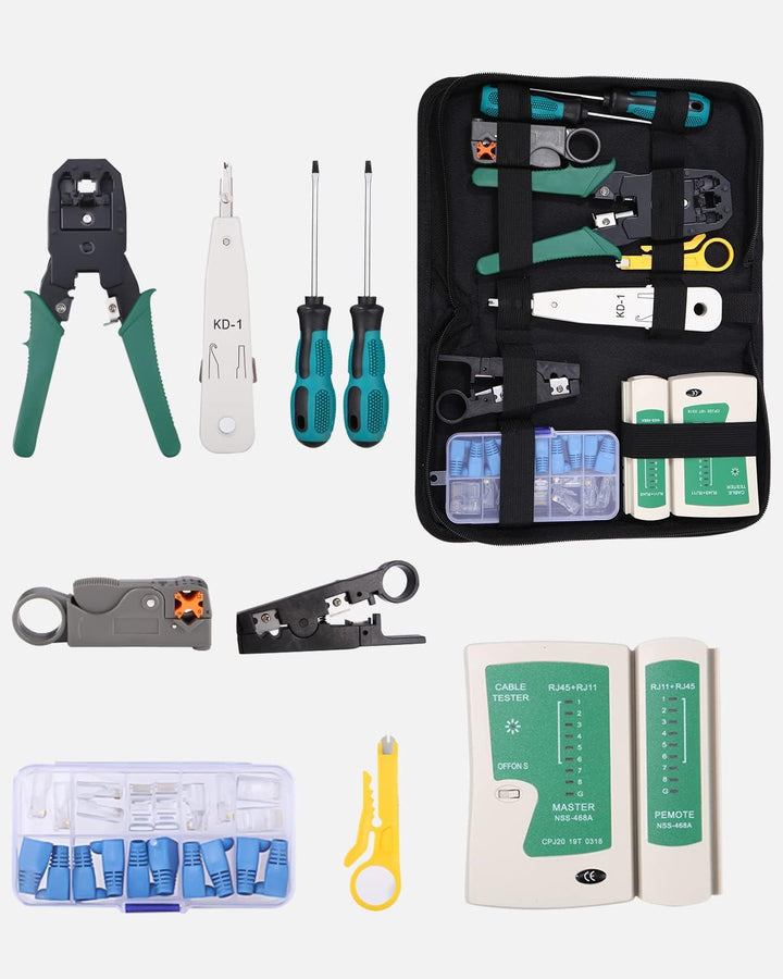 12-in-1 Network Tool Set, Network Tool, with Crimping Tool, Suitable for RJ45, RJ11, RJ12 Cable, Can