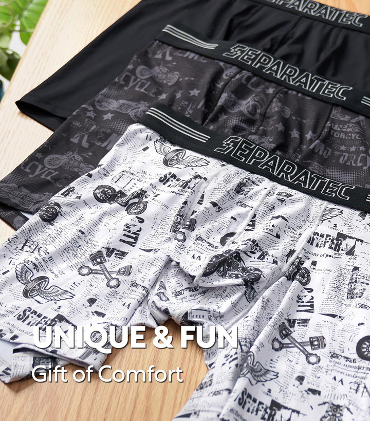 Separatec Boxershorts Herren 3er-Pack Sport Schnell trocknend Doppelbeutel Dual Pouch Unterhosen Män