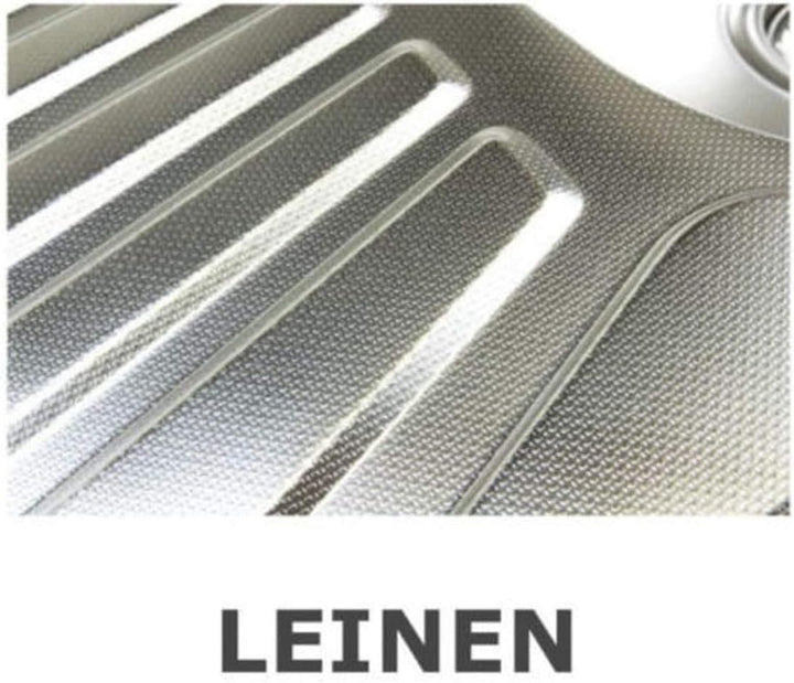 VBChome Einbauspüle mit Armatur 58x48 Leinenstruktur ab 45er Unterschrank Edelstahl Küchenspüle Spül