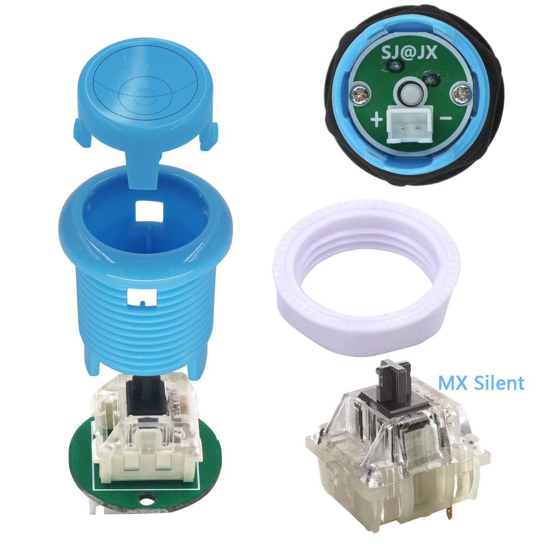 SJ@JX Arcade Game 2 Player Controller DIY Kit Microswitch Recessed Button 4&amp;8 Way Joystick Zero Dela