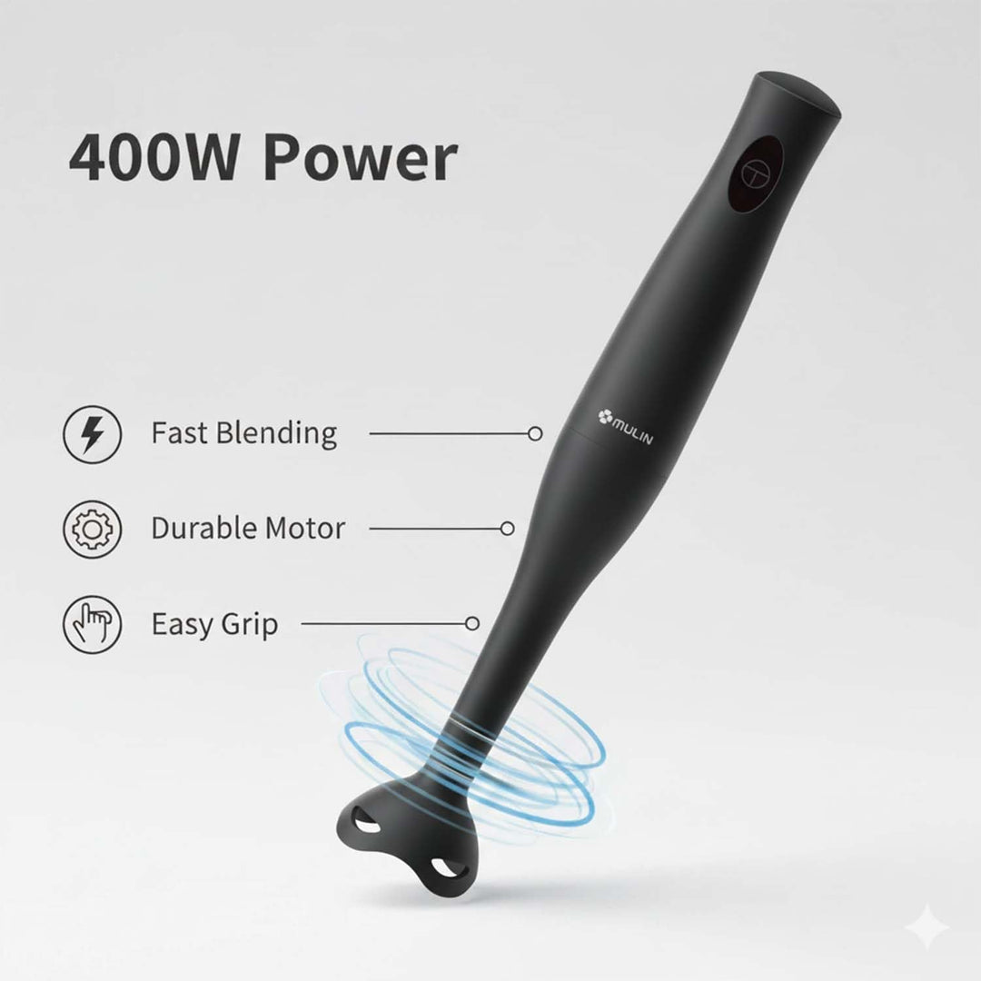 MULIN 400-W-Stabmixer, leistungsstark und leicht, mit abnehmbarem und spritzwassergeschütztem Design