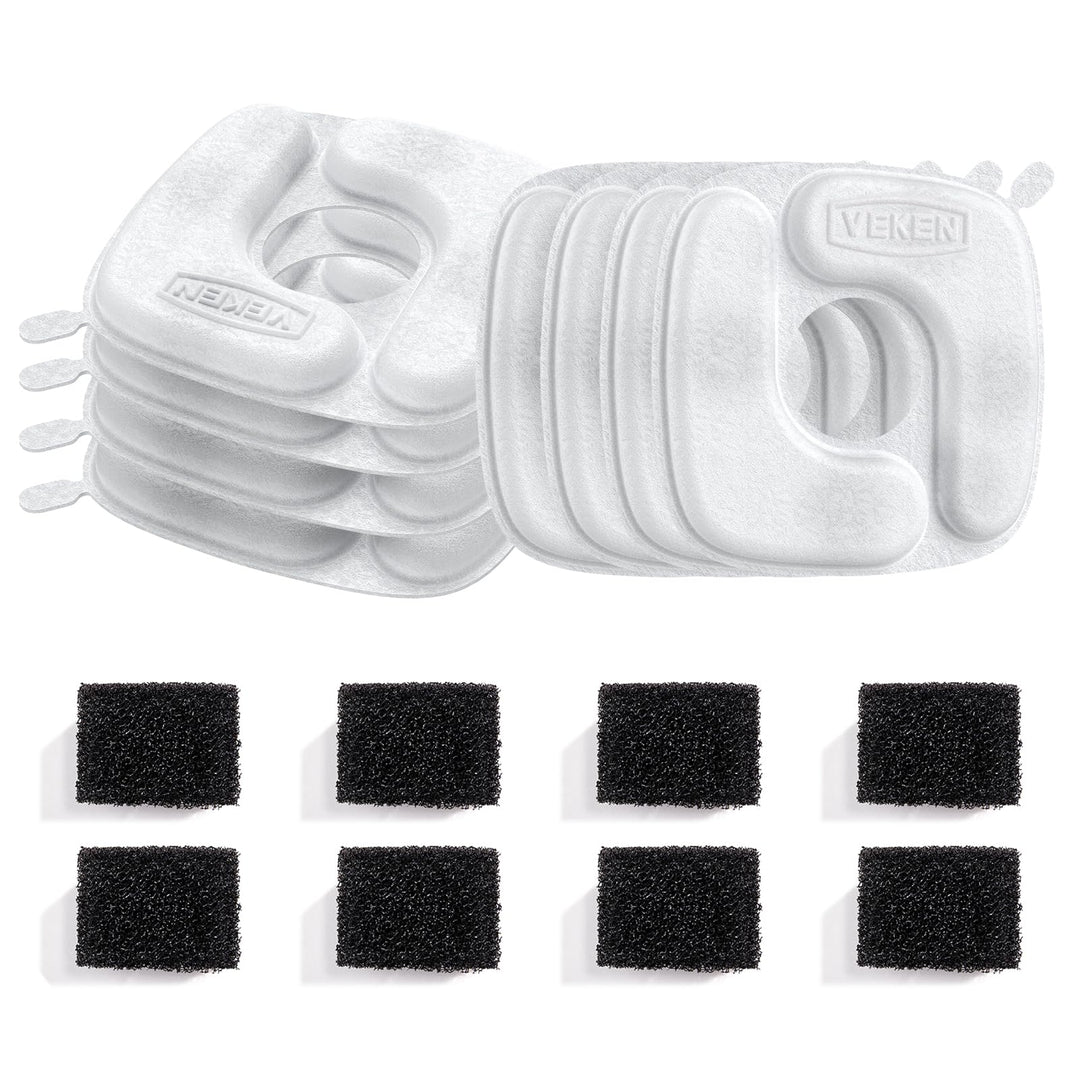 Veken Katzenbrunnenfilter, 8 Filter &amp; 8 Schwämme, für 3,2-L-Modelle 8 Filter + 8 Schwämme, 8 Filter