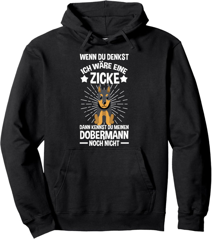 Zicker Hund Dobermann Pullover Hoodie