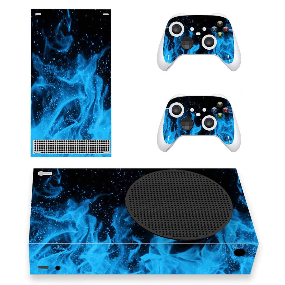 PlayVital Skin für Xbox Series S Konsole &amp; Controller, Vinyl Aufkleber Blaue Flamme., Blaue Flamme.