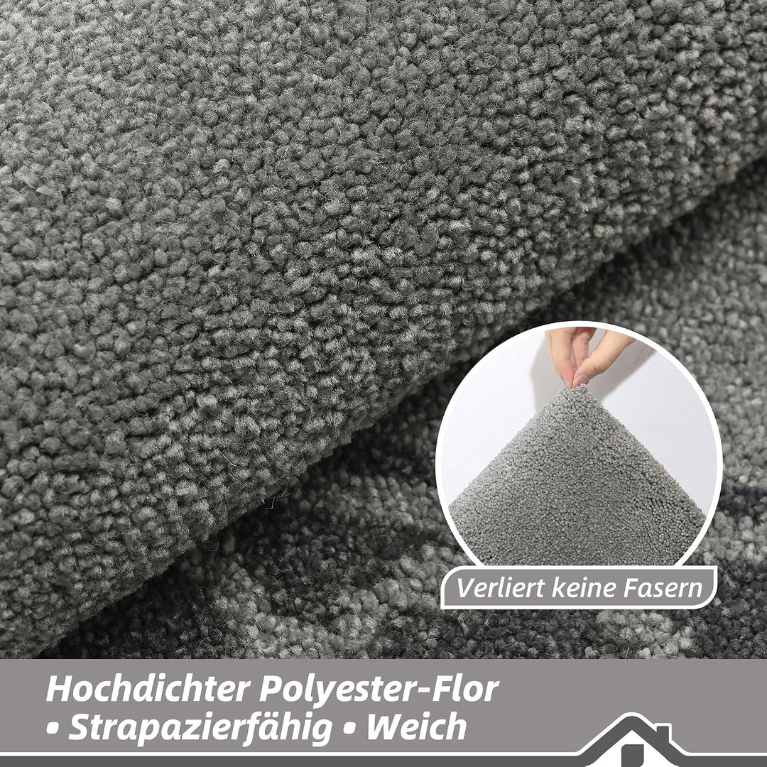 BEQHAUSE Schmutzfangmatte, TPR rutschfest, Polyester, Grau, 90x150cm 90 x 150 cm Kohlgrau, 90 x 150