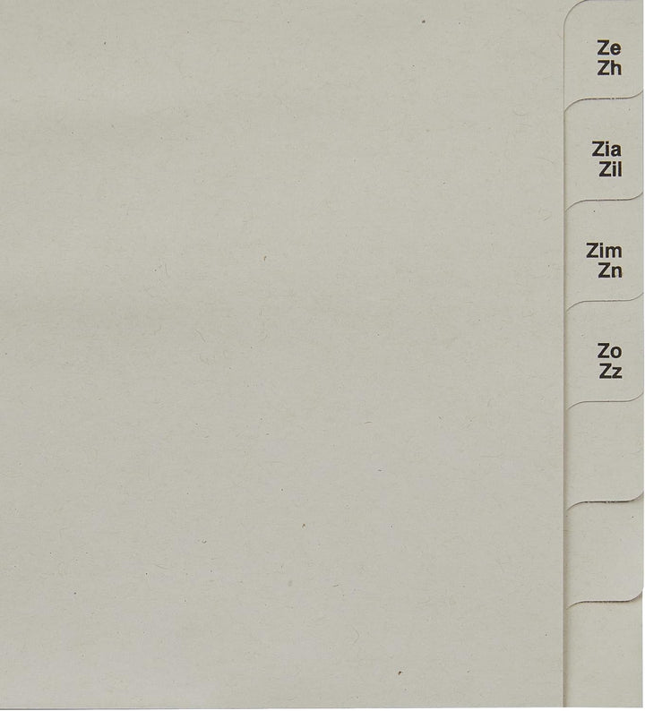 Leitz Register, Trennblätter mit Taben und alphabetischem Aufdruck A-Z für 75 Ordner, Halbe Höhe und
