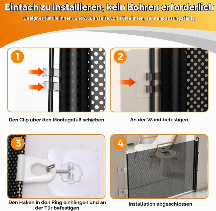 0-140cm Treppenschutzgitter Ausziehbar, Kindersicherung Treppe, Höhe 75cm