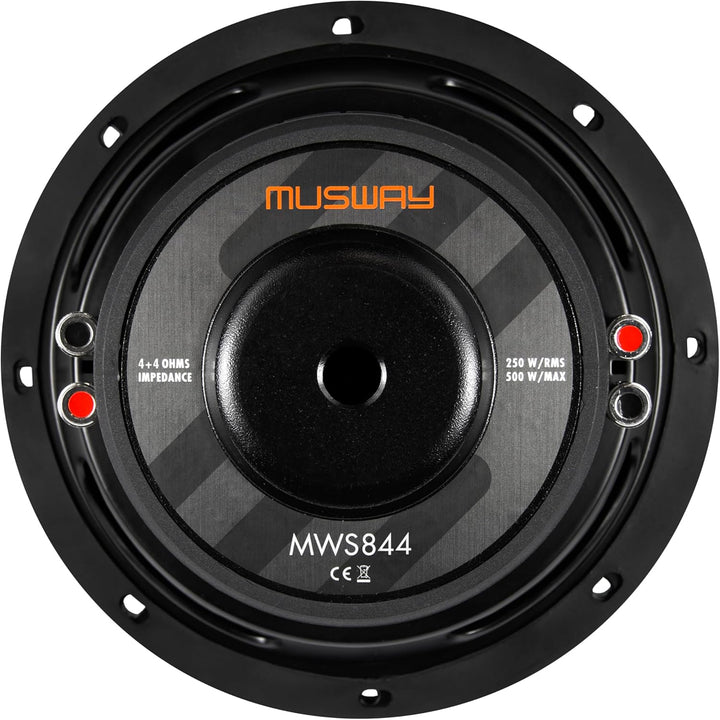 Musway MWS844-20cm (8") Flat Subwoofer mit Doppelschwingspule und 500W max.