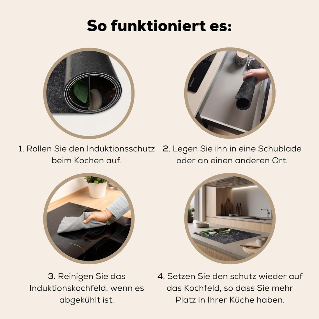 KitchenYeah© Herdabdeckplatte 70x52 cm Einteilig Küche Herdabdeckung Induktionsfeld Ceranfeld Herdab