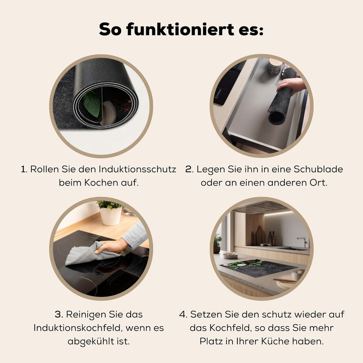 KitchenYeah© Herdabdeckplatte 70x52 cm Einteilig Küche Herdabdeckung Induktionsfeld Ceranfeld Herdab