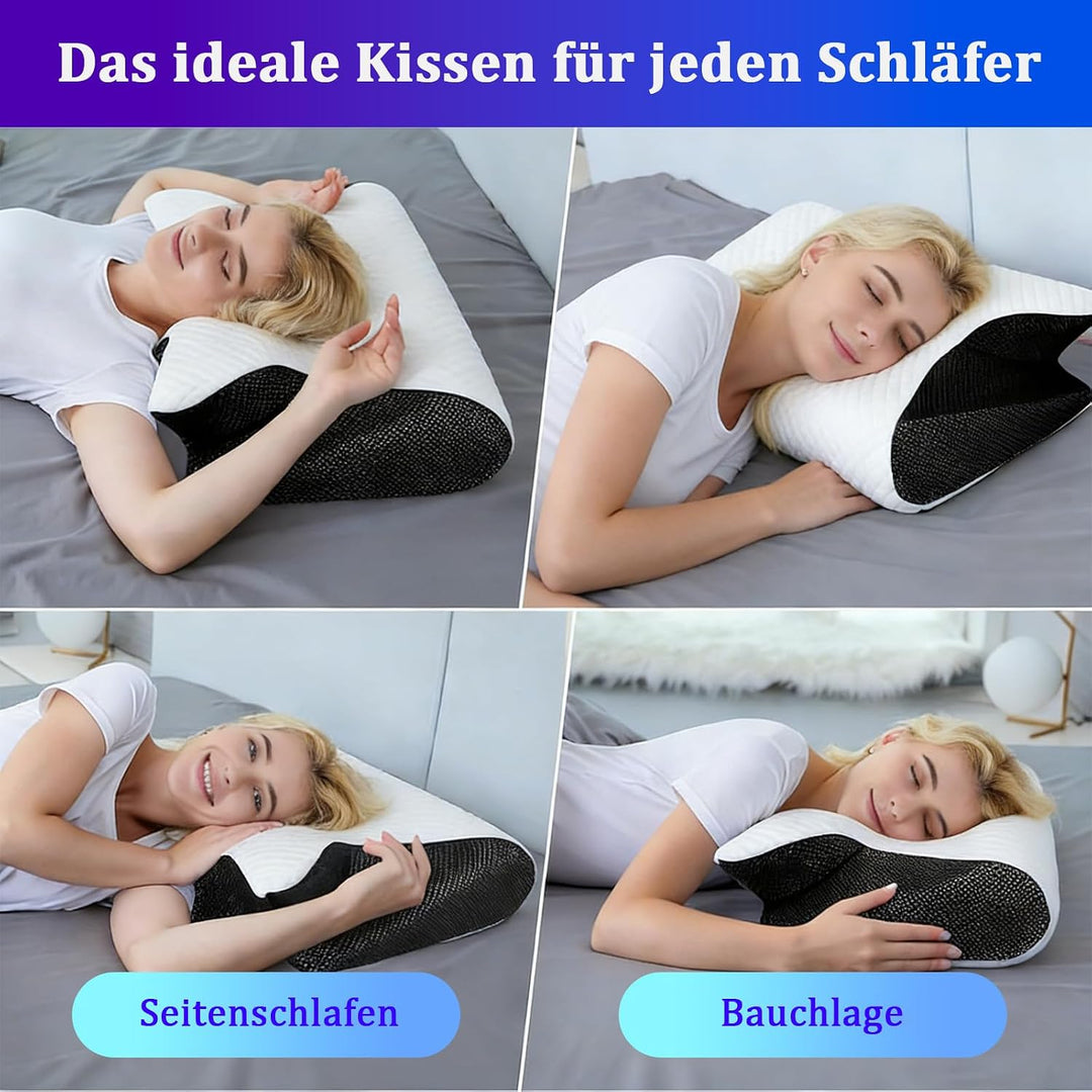 Curosleep Kissen, 2 IN 1 Ergonomisches OrthopäDisches Kissen Seladi Airflow Pro Nacken Therapiekisse