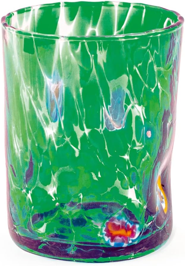H&amp;h set 6 bicchieri veneziano in vetro decorato multicolore cl 32 Gläser 32cl, Gläser 32cl