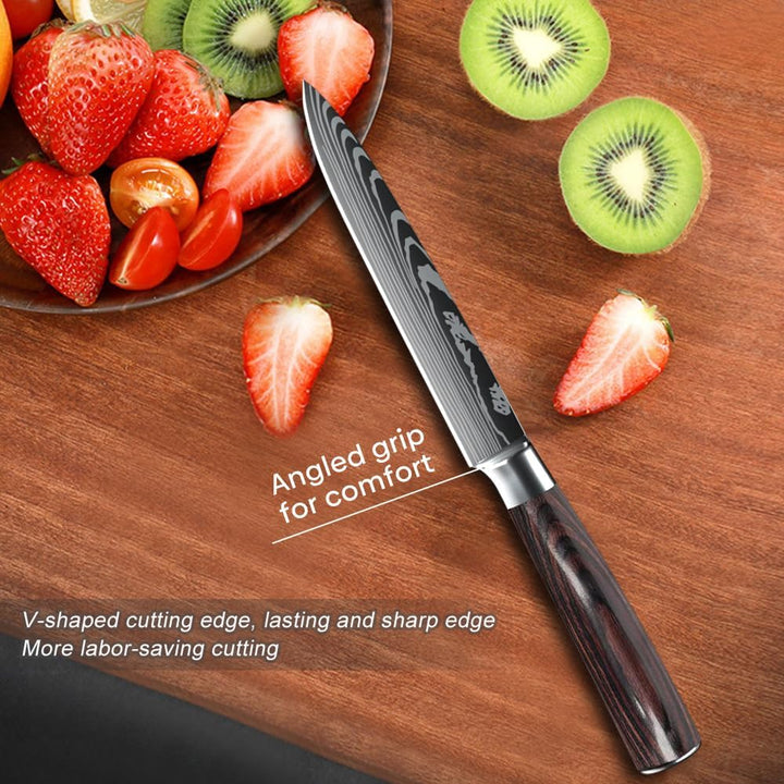 KEPEAK 3-tlg Küchenmesser Set: Küchen Messerset -Scharf Küche Messer Set - Kitchen Knife Set mit Koc
