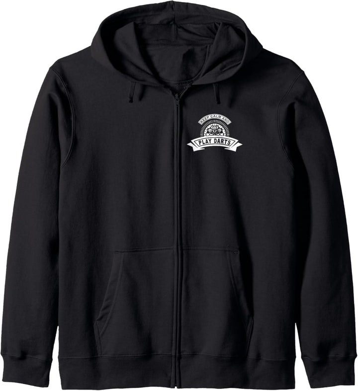 Keep Calm and Play Darts - Dartpfeile mit Dartscheibe Design Kapuzenjacke