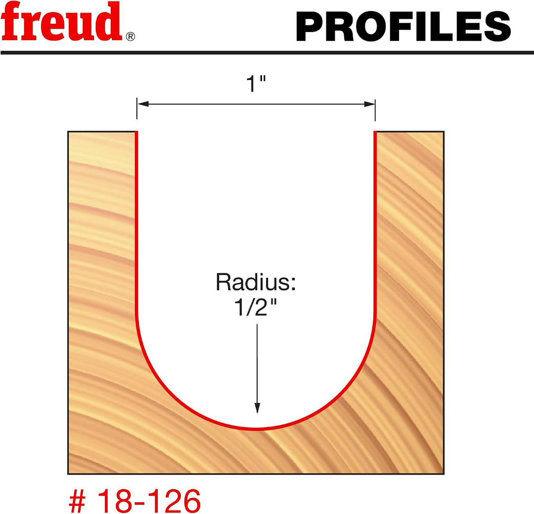 Freud 18-126: 1,27 cm Radius Rundnasen-Bit Router Bit mit Rundkopf und 1,27 cm Schaft, Router Bit mi