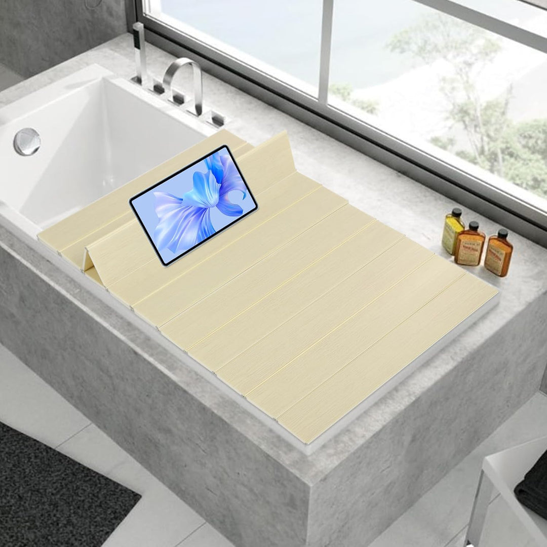 Badewannenabdeckung faltbar 170x75cm PVC gelb Staubschutz Wärmedämmung