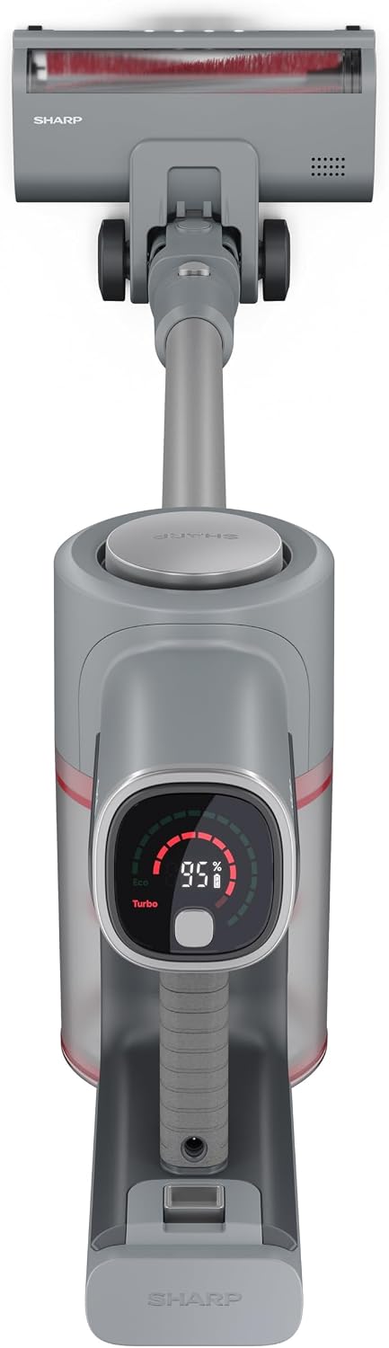 SHARP Akku Staubsauger, Dual Power Max, Kabellos, 2 austauschbare Akkus, 90 Minuten Betriebszeit, Au