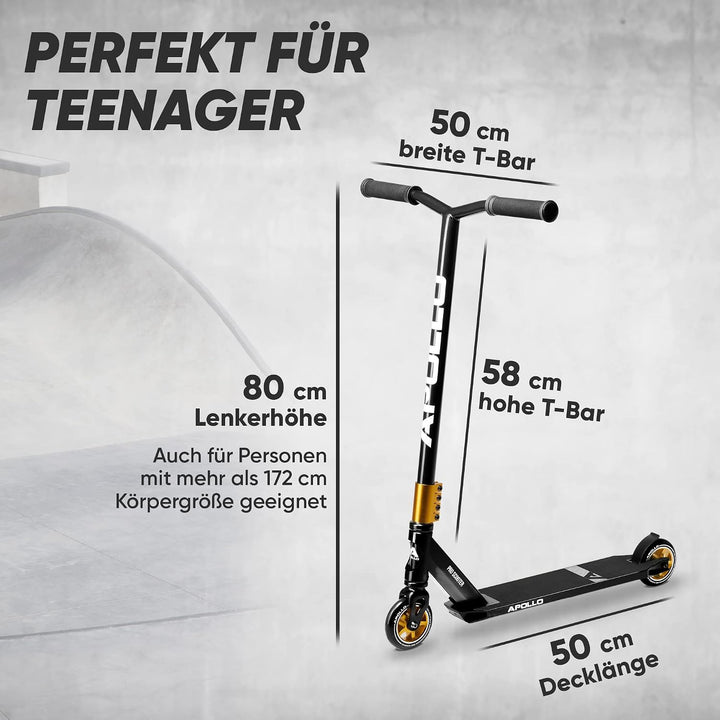 Apollo Stunt Scooter - Star Pro | HighQuality eloxierter Profi Stuntroller | Kinder Scooter mit ABEC