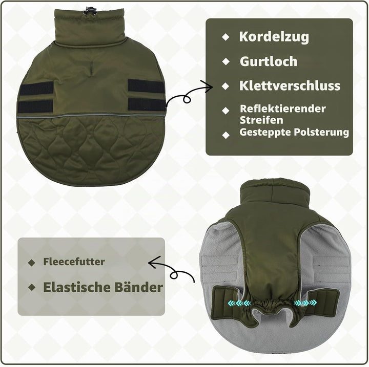 Hundemantel Französische Bulldogge, Wattierend Jacke Warme Mantel Hund Geschirröffnung, Wintermantel