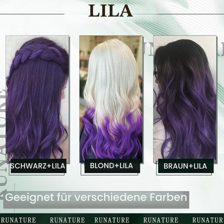 RUNATURE Extensions Echthaar Bondings Lila 45cm Bunte Echthaar Extensions Bondings Lila Extensions E