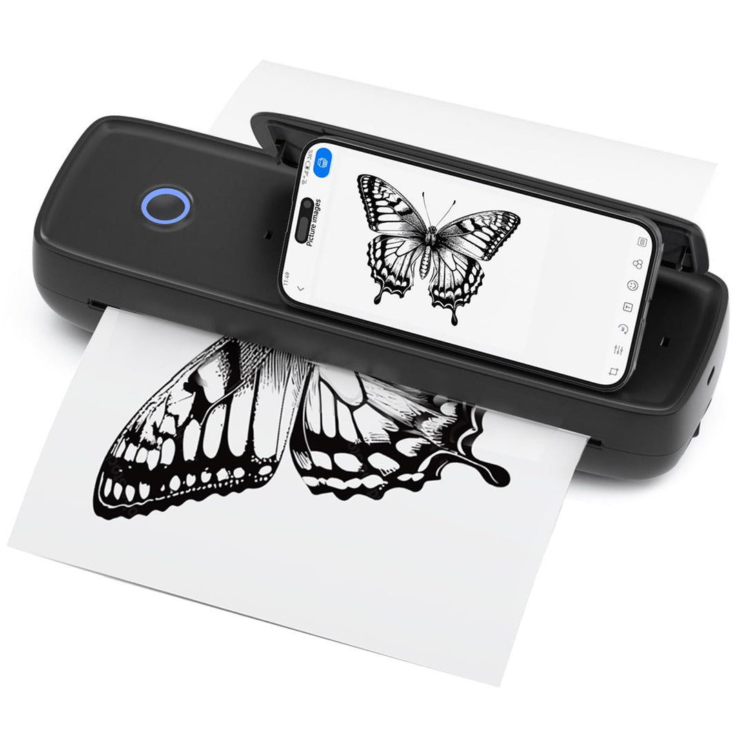 Bisofice A81 Mobiler Drucker A4 Bluetooth Thermodrucker A4 Drucker Klein Kompakt Portable Printer Un