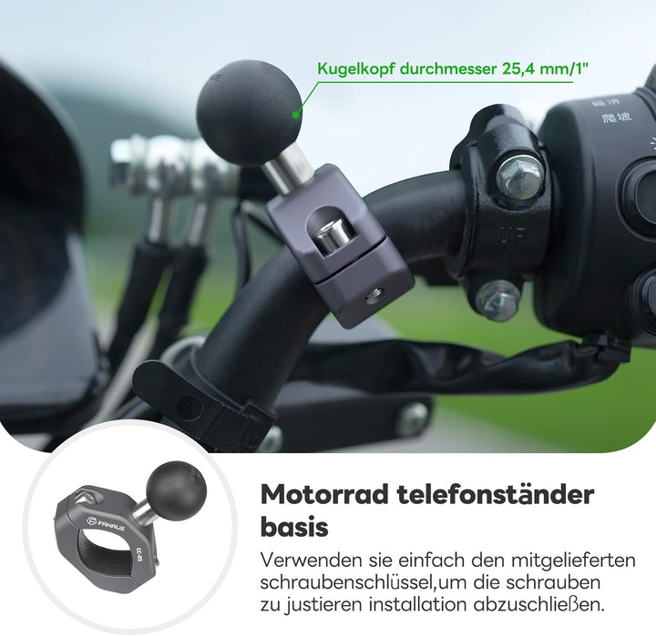 FANAUE Lenker U-Bolzen Montagebasis aus Aluminiumlegierung mit 1" TPU Kugel,Kompatibel mit RAM Mount