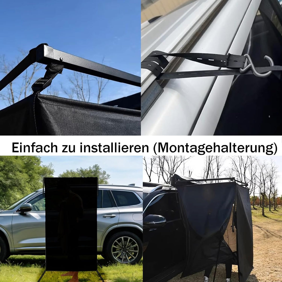Schwarz Camping Dushzelt, 180X100X100CM Universal Outdoor Privatsphäre Campingdusche Abdeckhaube, Tr