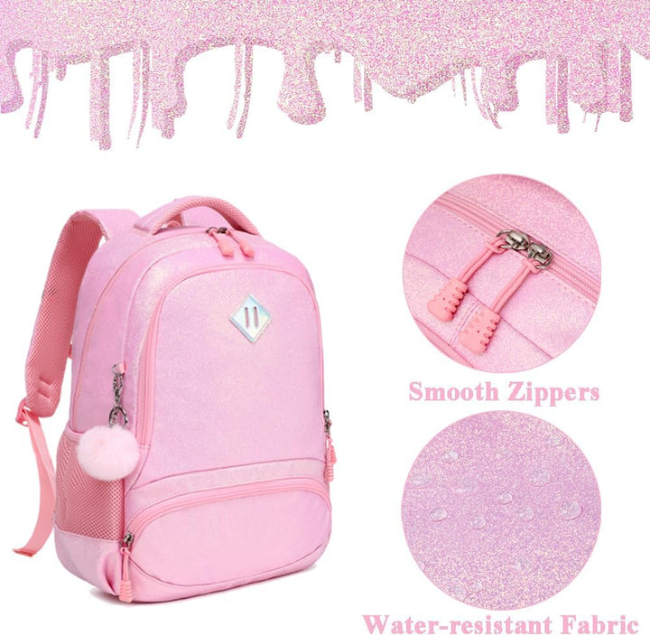 Kimwadalh Glitzer Kinerrucksack Mädchen Schultaschen Kinder Rucksack Schultaschen Set Bunte Schulruc