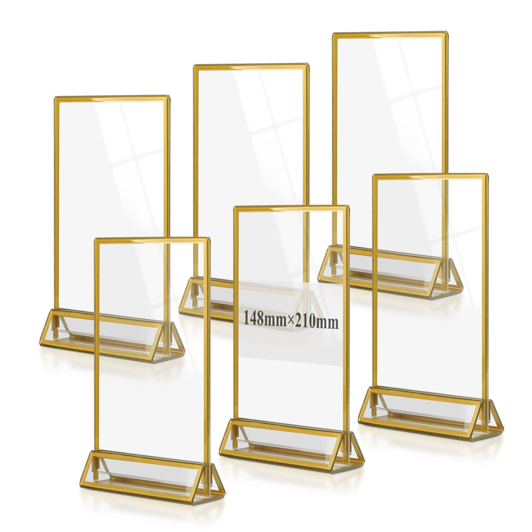 efuturetime 6PCS Tischaufsteller Acryl A6, Doppelseitiger Bilderrahmen, Plexiglas Menükartenhalter G