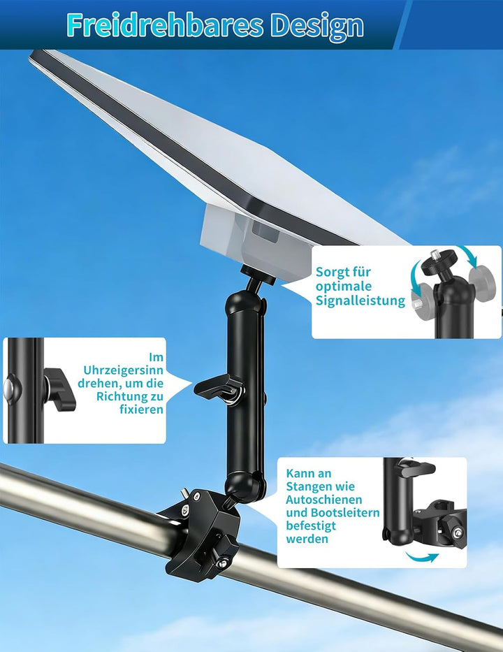 2025 Starlink Mini-Stativhalterung, Aluminiumhalterung mit 1/4"-20 Gewinde, verstellbare Klemme für
