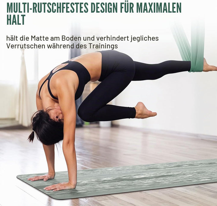 Marjar Yogamatte Rutschfest Gymnastikmatte TPE Fitnessmatte für Yoga Übungsmatte mit Tragegurt Sport