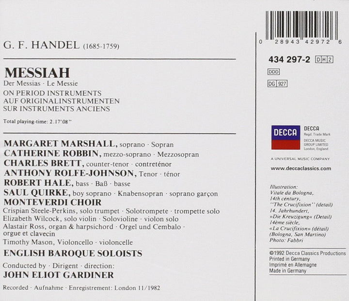 Messiah - Der Messias (Gesamtaufnahme), Audio-CD