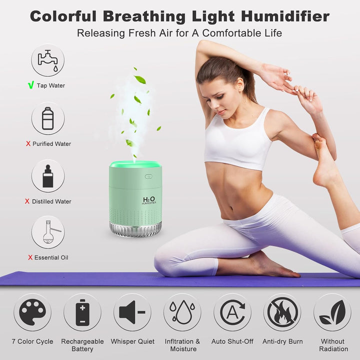 KARFUN Small Humidifiers,Portable Desk Humidifiers,Luftbefeuchter,Desktop Leiser Mini Luftbefeuchter