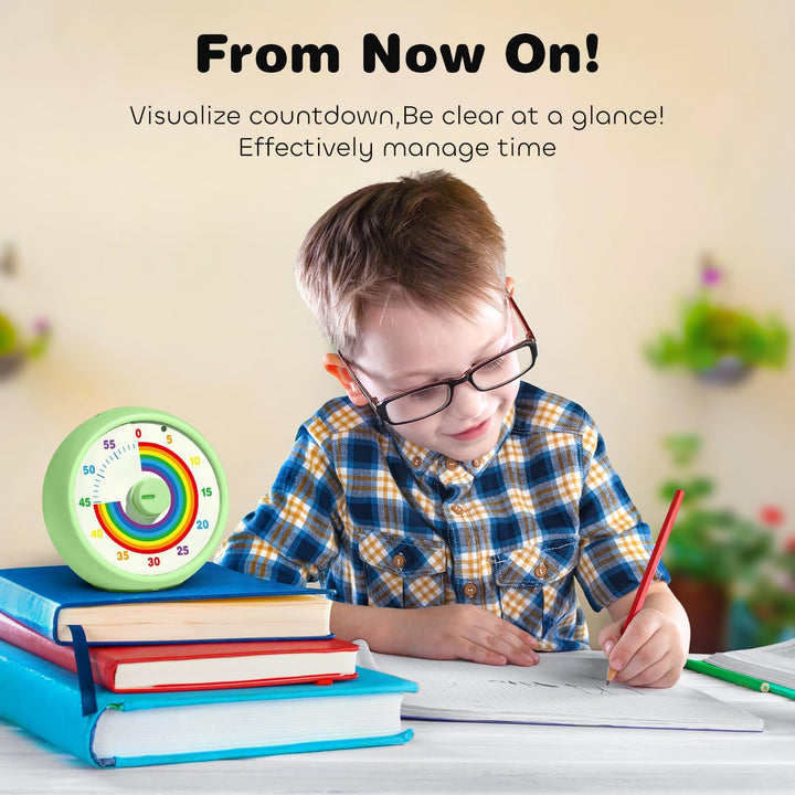 Visueller Timer für Kinder, 60-Minuten Countdown für Klassenzimmer Büro Küche, Schreibtisch Timer Ki