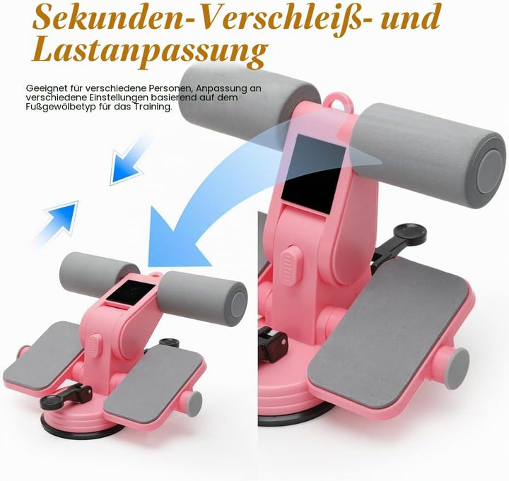 Tragbare Sit Up Bar, Selbstsaugende Sit-Up-Hilfe mit Zugseil und Saugnäpfen, Bauchtrainer für Zuhaus
