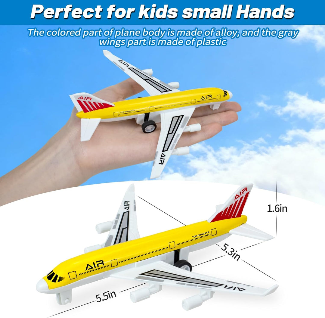 Flugzeug Spielzeug, Metall Pull Back Flugzeug Spielzeug für 3 4 5 6 Jahre Jungen Mädchen, Diecast Fl