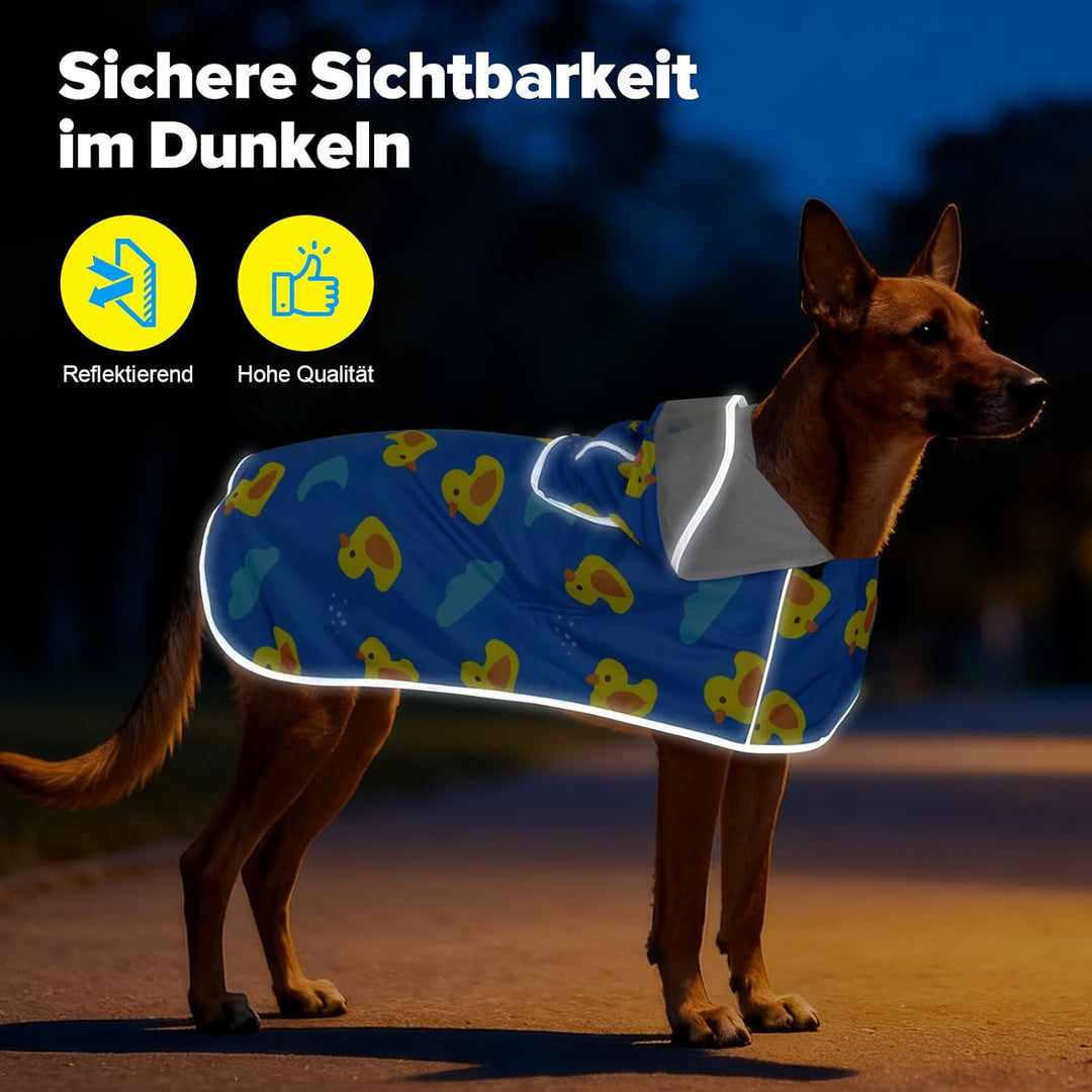 Weesiber Hunderegenmantel, Einstellbare Regenmantel Hund, Wasserdichter Regenjacke Hund mit Entenmus