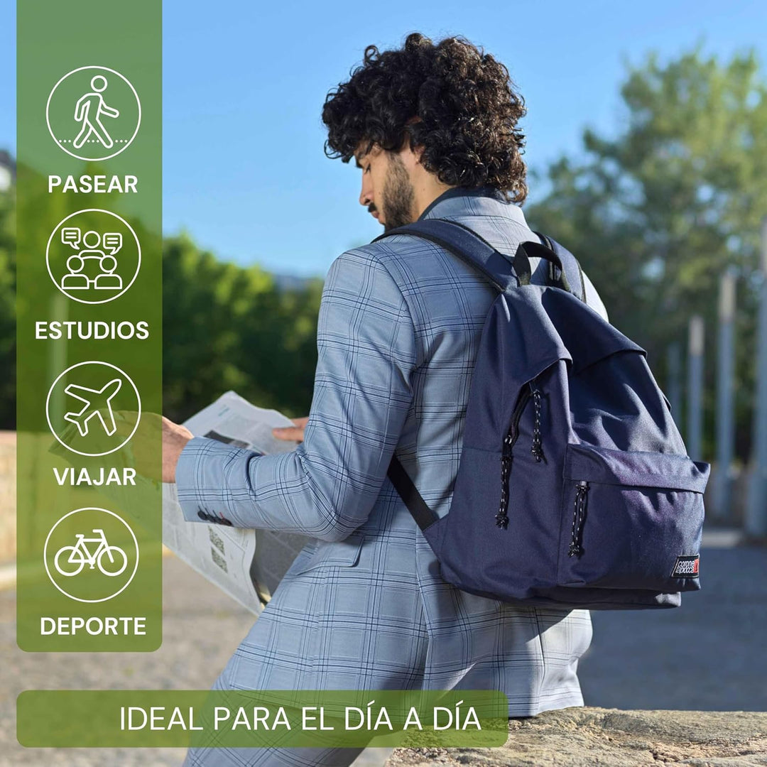 Coronel Tapiocca Herren Rucksack Urban Laptop Backpack 31x40x13 Marineblau, Marineblau
