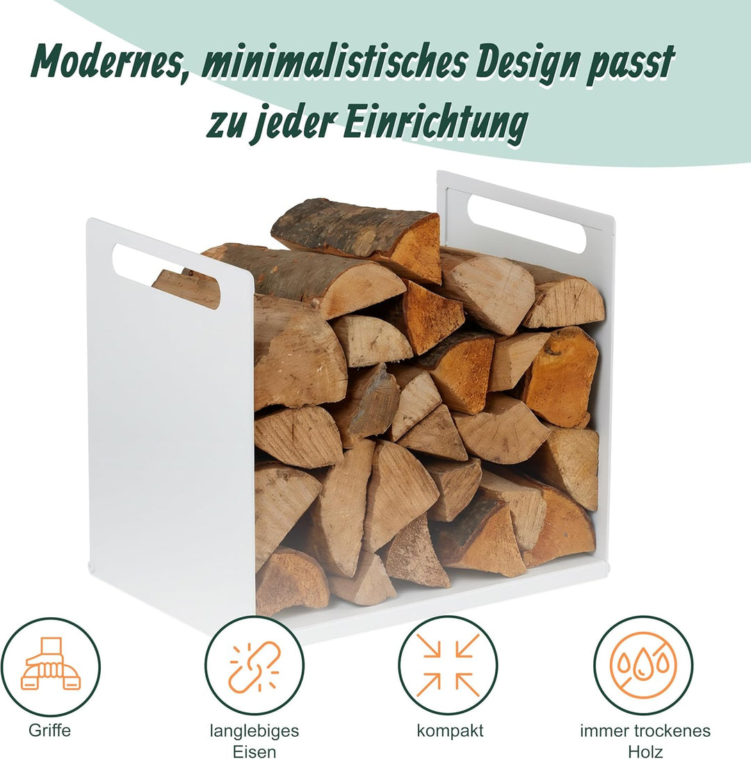 Relaxdays Kaminholzregal, Metall, modern, HBT: 35x40x30 cm, Brennholzregal für Feuerholz, Stapelholz
