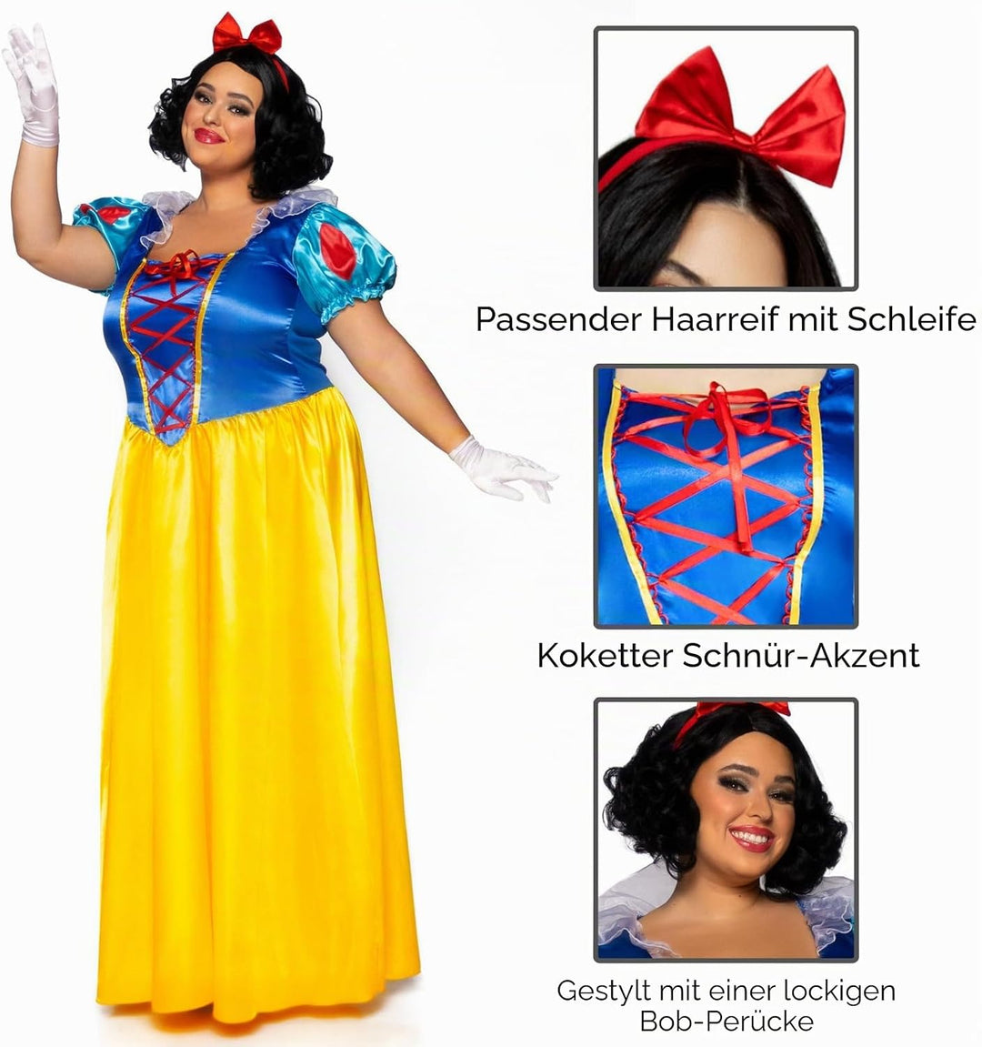 Leg Avenue Plus Size Classic Snow White Fancy Dress Costume 1X-2X, 1X-2X