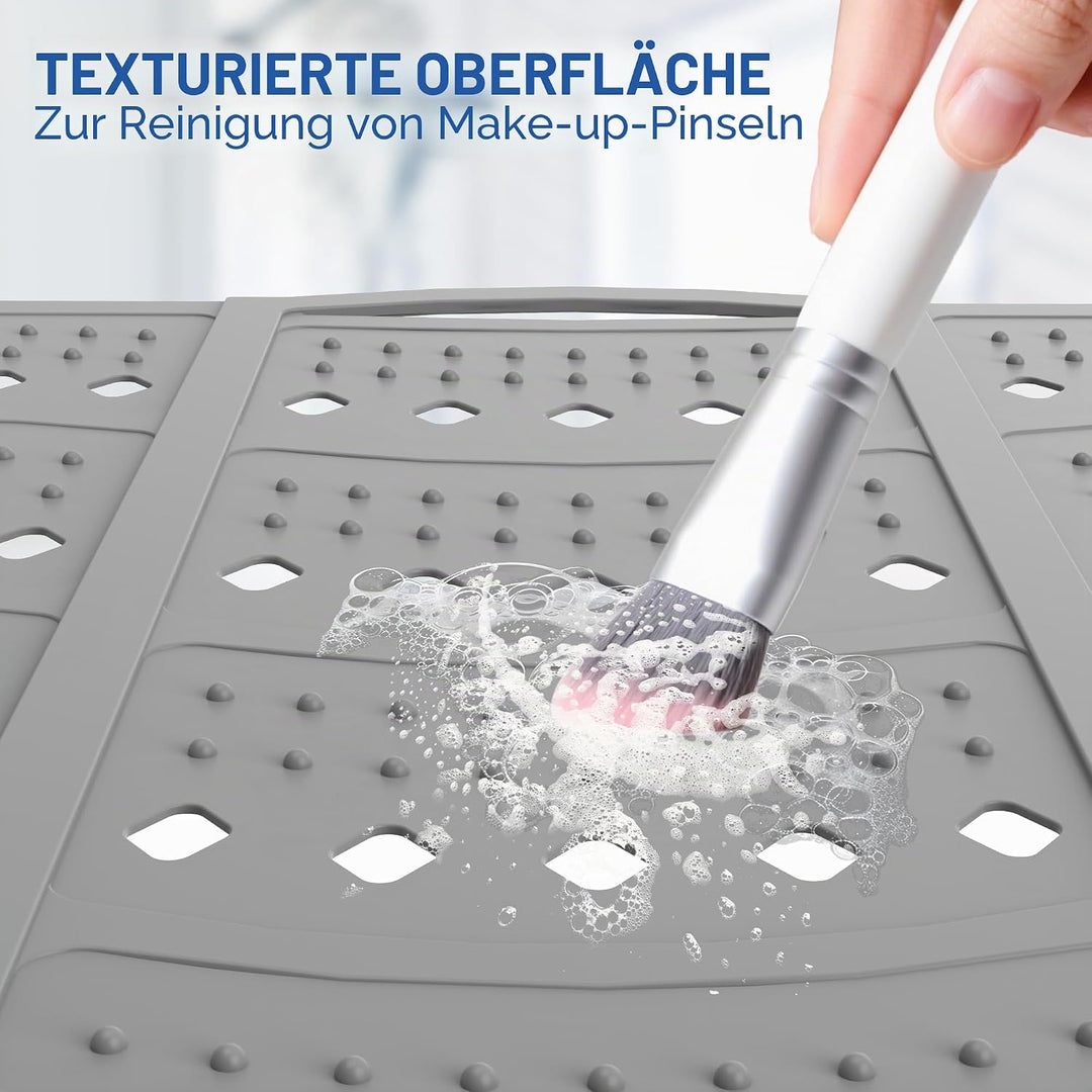 Mofason Badezimmer-Waschbecken-Abdeckung, platzsparend, Silikon, Make-up-Organizer-Matte für über de