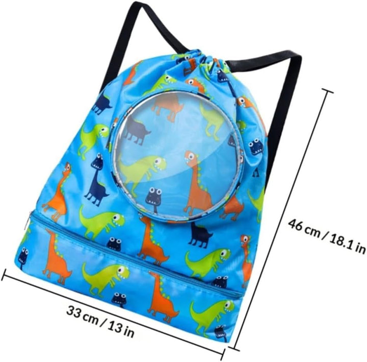 TOYANDONA Rucksack mit Kordelzug, Grosse PVC Tasche Blau
