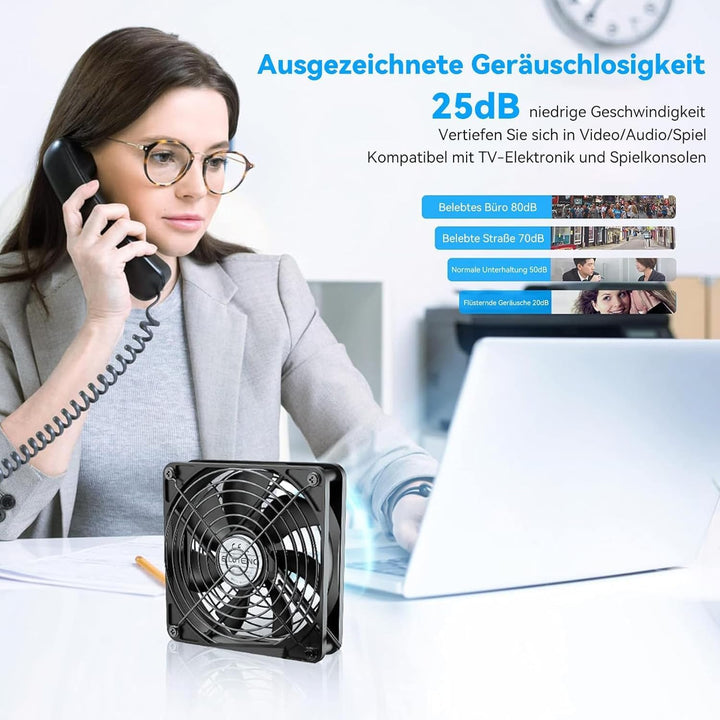 ELUTENG 140mm USB Lüfter PC Lüfter mit 3 Einstellbare Geschwindigkeiten,USB Ventilator 140mm 5V PC V