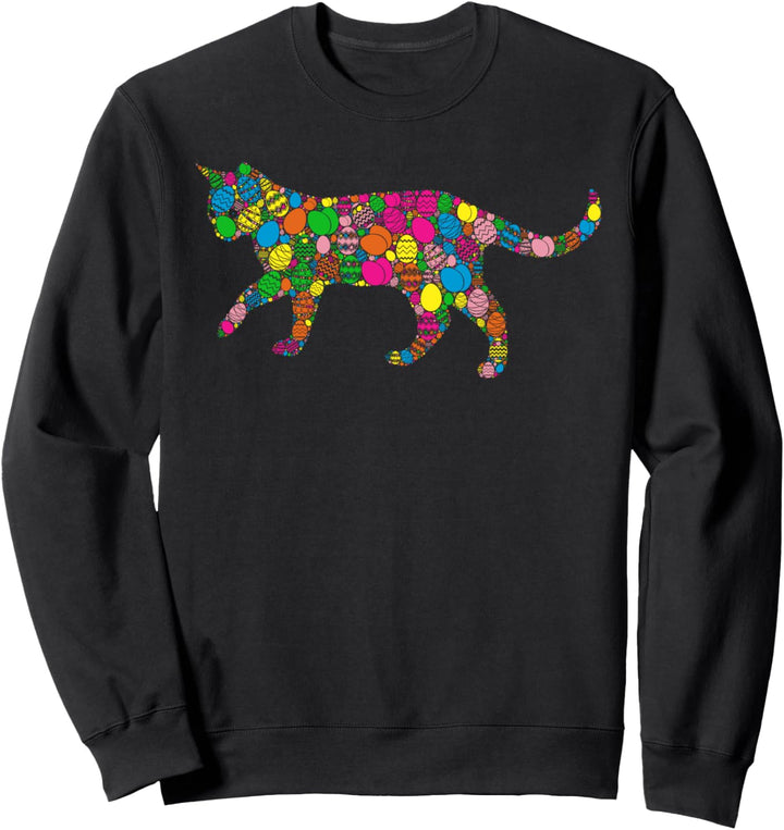 Bunte Ei Katze Frauen Männer Kinder - Ostern Sweatshirt