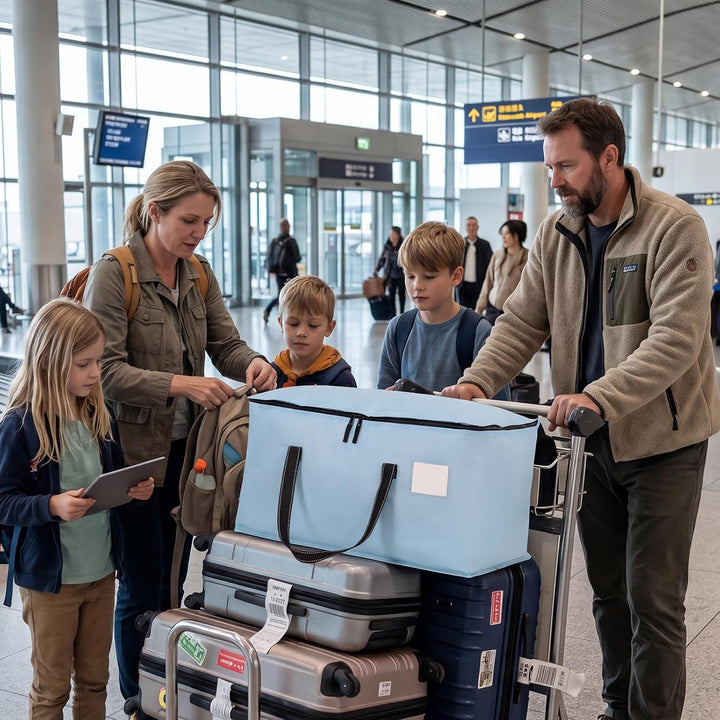 Dntorx 6 Stück Aufbewahrungstasche Mit Deckel, 93L Faltbare, Hellblau Hellblau 93L 6er-Pack, Hellbla
