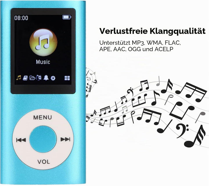 MP3-Player, Musik-Player mit 1,8-Zoll-LCD-Bildschirm, USB-Anschluss, Schlanker, Klassischer Digitale