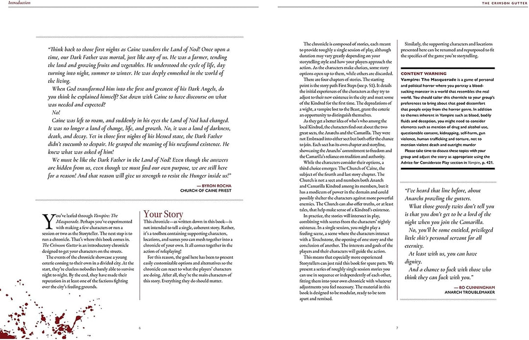 Vampire: The Masquerade 5th Edition Roleplaying Game The Crimson Gutter Chronicle Book