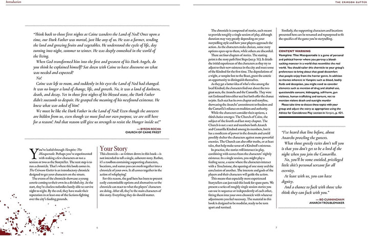 Vampire: The Masquerade 5th Edition Roleplaying Game The Crimson Gutter Chronicle Book